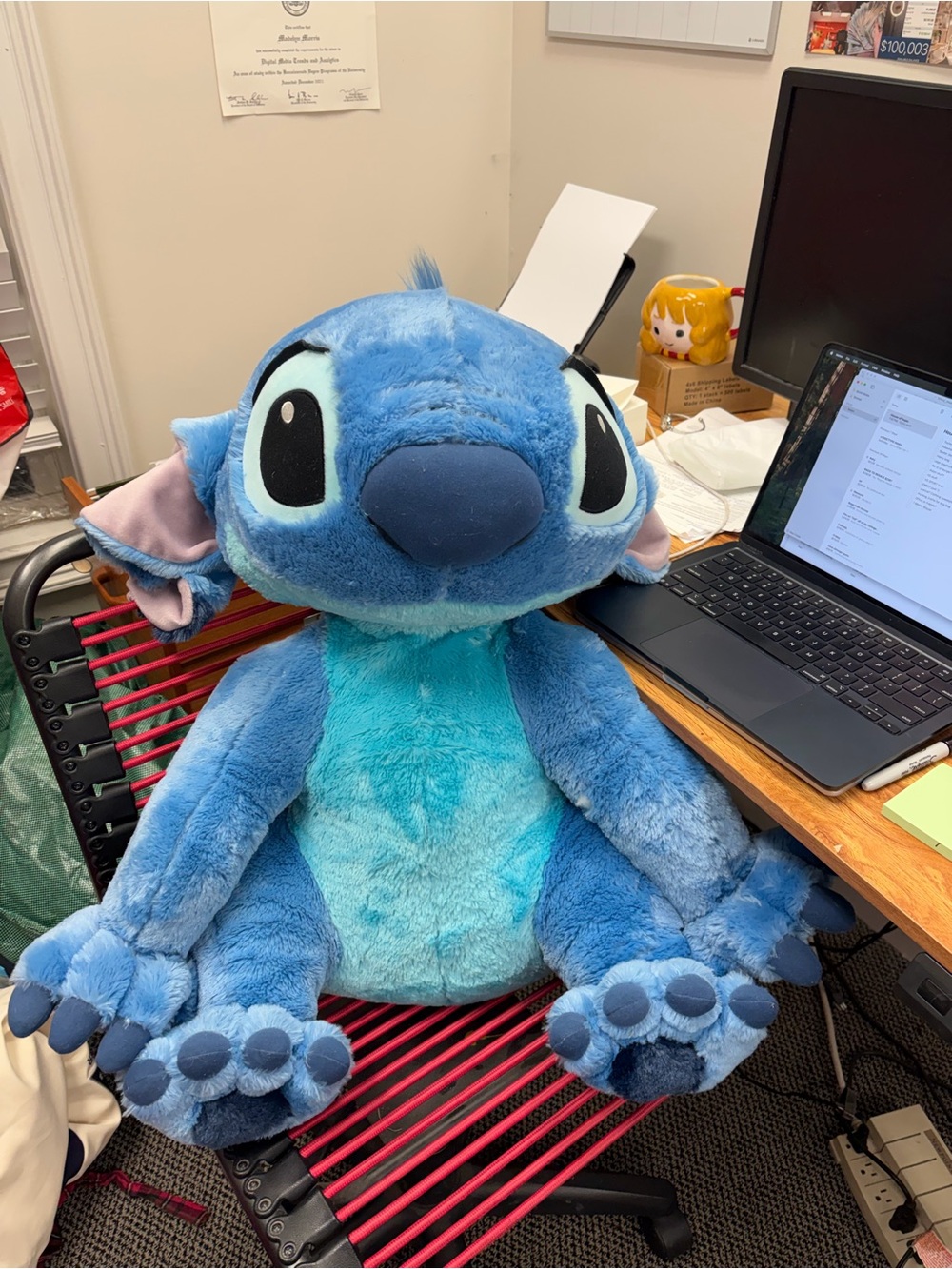 DISNEY PARKS 25” ENORMOUS STITCH PLUSH $200 MSRP